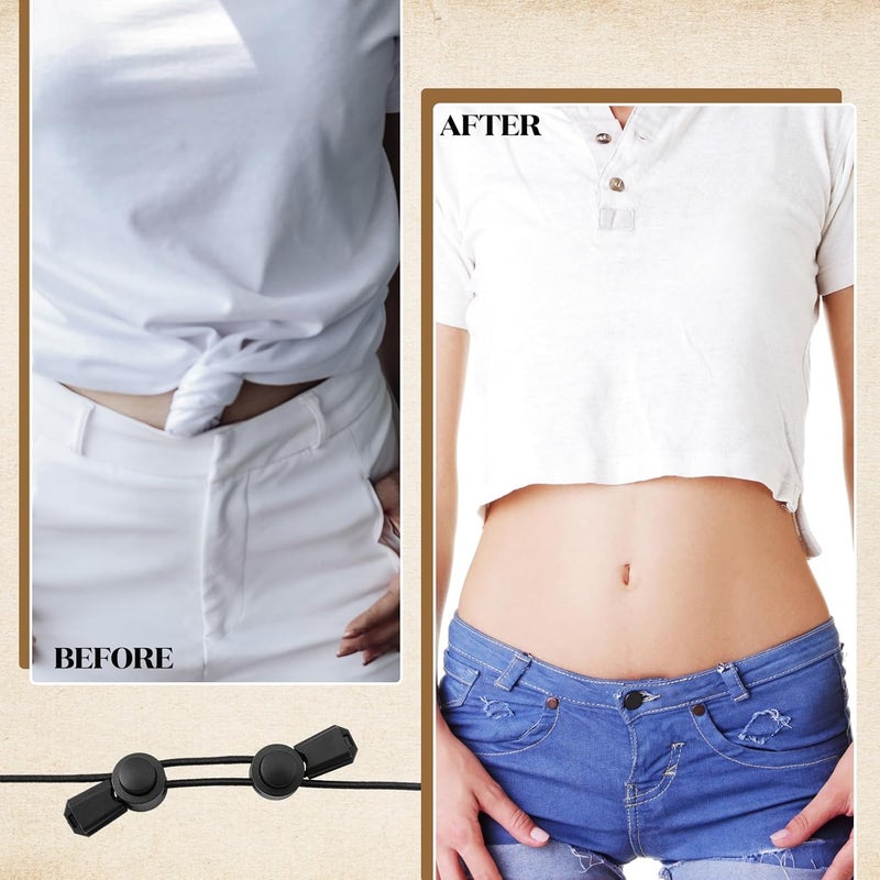 Cutecrop 9 Pcs Crop Band for T-shirts, Adjustable Elastic Tops Tuck Tool with Ties Clips for Shirts Sweaters Women Clothing - Image 2